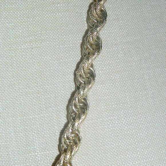Gold Tone Textured Multi Link Twist Chain Necklace - Picture 2 of 4